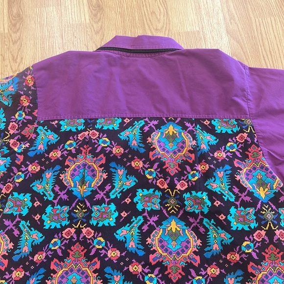 Vintage Women Blouse Pattern Buttons Down Sz XL - Picture 10 of 15